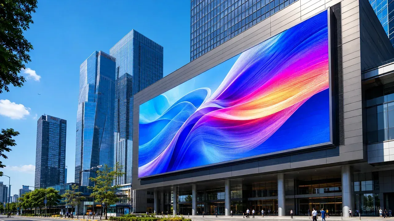4m x 2m outdoor LED screen at an event for a large audience